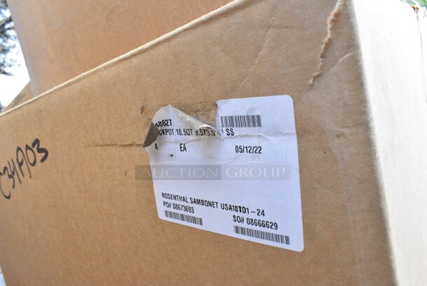 20 BRAND NEW! Boxes Including Rosenthal Sambonet TD1-24 Stockpot 10.5 Quart, Linea Serving Fork, Cal-mil 22301-1-71 Service Tray, Vollrath 52434 1/6 Size Lid, Costa Nova, Vollrath 82030 Pitchers, Spring USA 2374-6W 6 qt Convertible Induction Buffet Server w/ Hinged Lid, 005606 20x20 Drawer Assy, Vollrath CT2BH-120400 Conveyor Bagel and Bun Toaster, Winco MPF-57 Super Fine Mesh Basket, SQH8 Tablecraft Squeeze Bottles. 20 Times Your Bid!  - Image 2 of 12