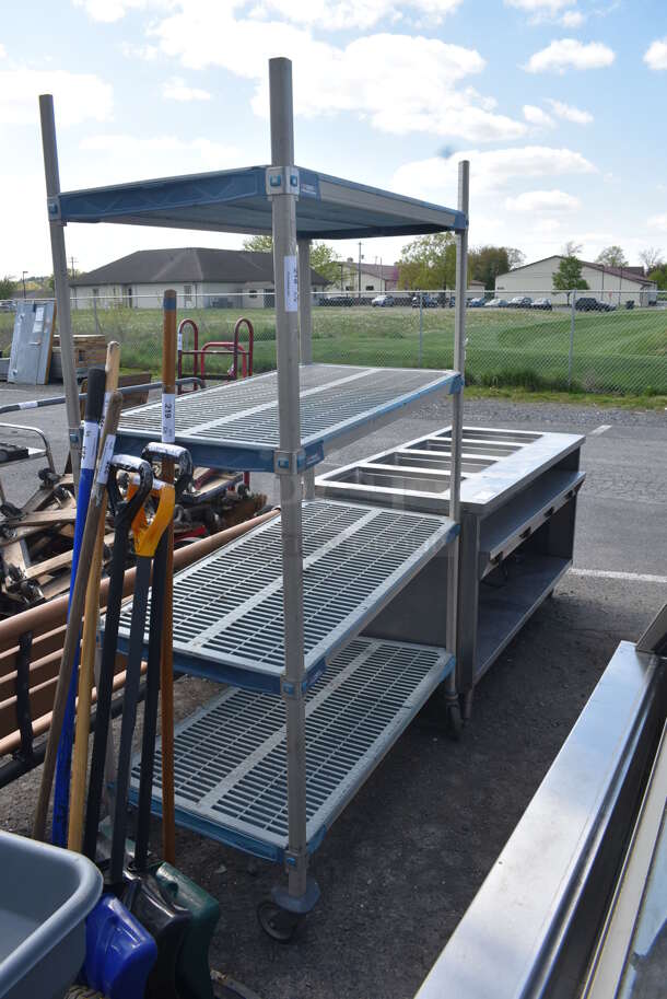 Metro Max Metal and Poly Finish 4 Tier Wire Shelving Unit on Commercial Casters. BUYER MUST DISMANTLE. PCI CANNOT DISMANTLE FOR SHIPPING. PLEASE CONSIDER FREIGHT CHARGES. - Image 2 of 4