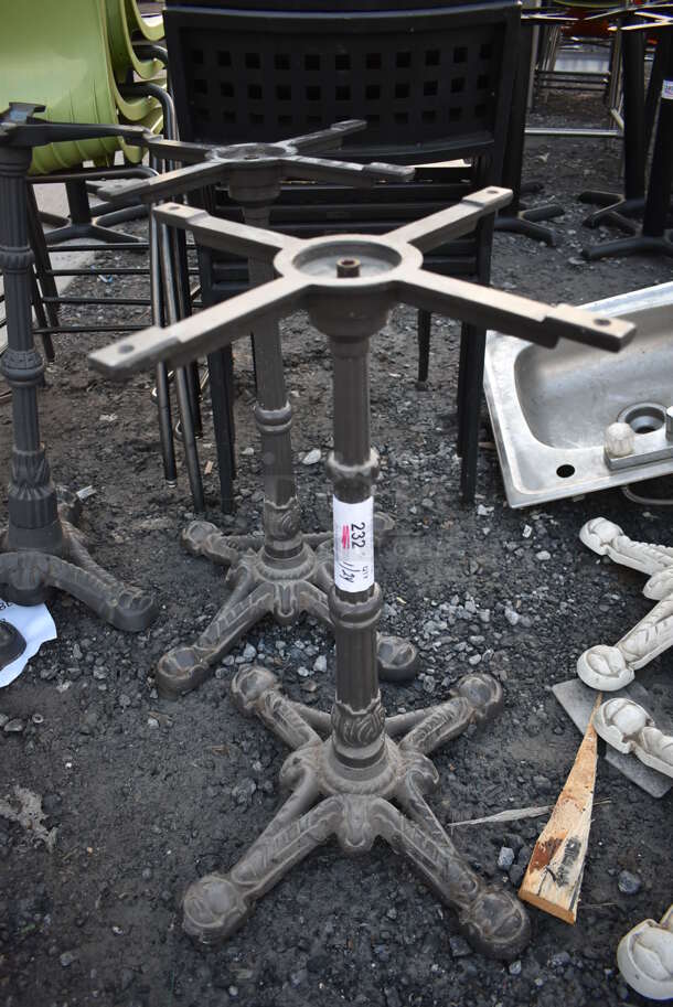 2 Gray Metal Table Bases. 21x21x28. 2 Times Your Bid!  - Image 1 of 3