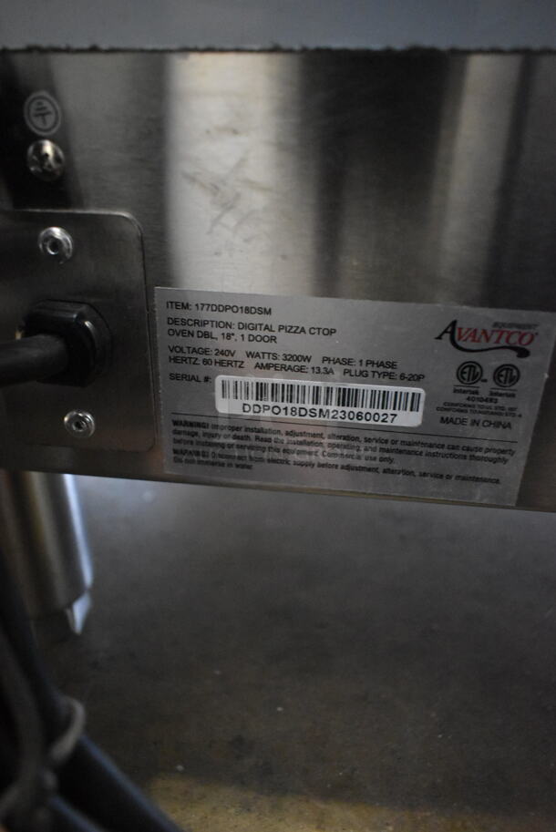 BRAND NEW SCRATCH AND DENT! Avantco 177DDPO18DSM Stainless Steel Commercial Countertop Electric Powered Pizza Oven w/ Cooking Stones. 240 Volts, 1 Phase. - Image 7 of 8