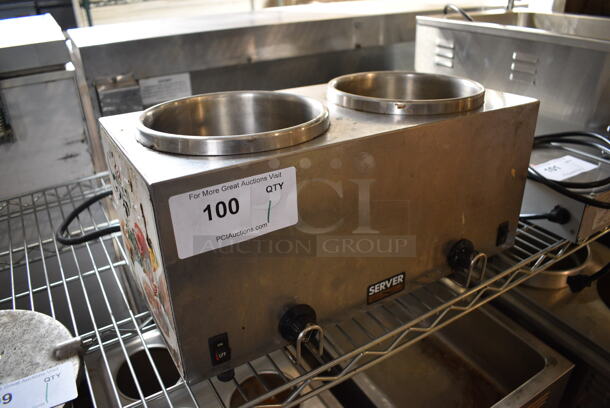 Server Model TWIN FS-4 Stainless Steel Commercial Countertop 2 Well Food Warmer. 120 Volts, 1 Phase. 17x9x9. Tested and Working! - Image 2 of 5