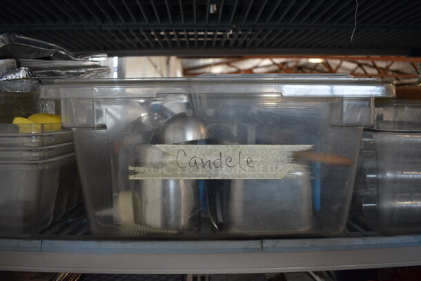ALL ONE MONEY! Lot of 2 Tiers of Various Items Including Poly Bins, Bags and Various Wooden Pieces - Image 4 of 8