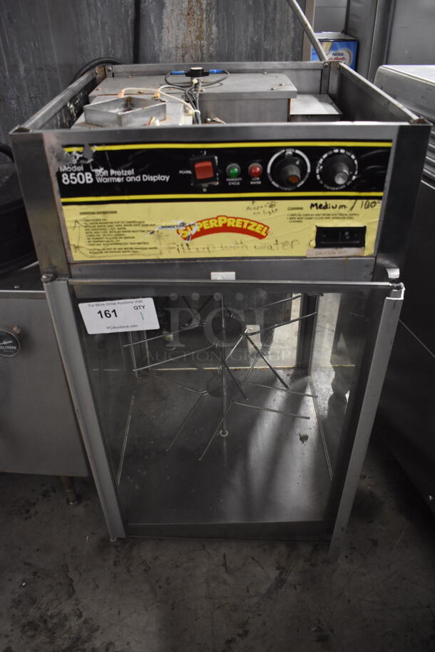 850B Super Pretzel Commercial Stainless Steel Countertop Soft Pretzel Warmer And Display Case.  115 Volts, 1 Phase. Tested and Does Not Power On
