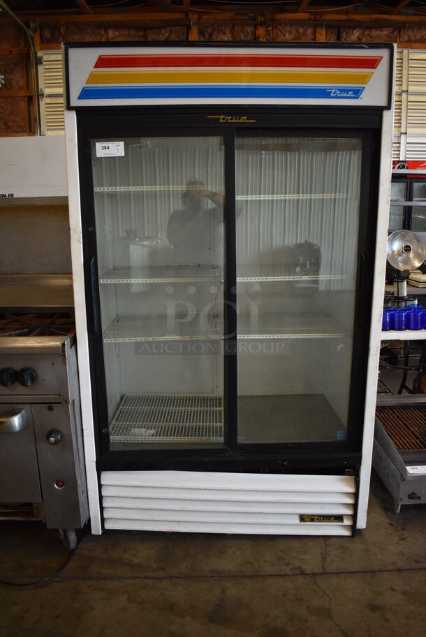 2012 True GDM-41 ENERGY STAR Metal Commercial 2 Door Reach In Cooler Merchandiser w/ Poly Coated Racks. 115 Volts, 1 Phase. 47x30x79. Tested and Powers On But Does Not Get Cold - Image 1 of 9
