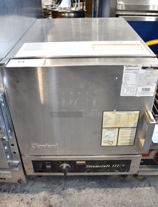 Cleveland Steamcraft III/V CET-8 Stainless Steel Commercial Electric Powered Steam Cabinet. 208 Volts, 3 Phase. 