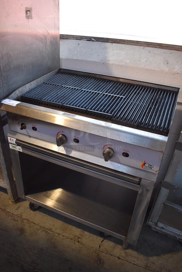 CPG Stainless Steel Commercial Natural Gas Powered Charbroiler Grill on Stainless Steel Equipment Stand. 36x27x41 - Image 3 of 6