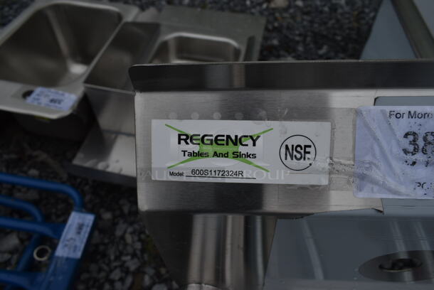 BRAND NEW SCRATCH AND DENT! Regency 600S1172324R Stainless Steel Single Bay Sink w/ Right Side Drain Board. Bay 17x23. Drain Board 22.5x24 - Image 6 of 6