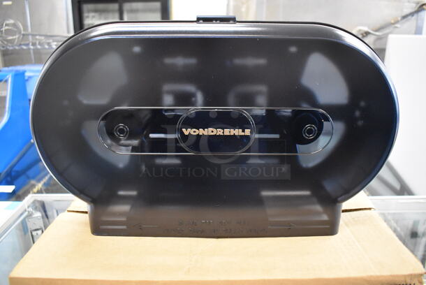 6 BRAND NEW IN BOX! Vondrehle Gray Poly Wall Mount Toilet Paper Dispensers. 19.5x5x11. 6 Times Your Bid!