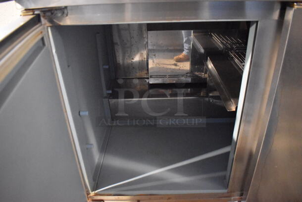 2010 Delfield 4472N-30M-AS Stainless Steel Commercial Prep Table w/ 3 Lids on Commercial Casters. 115 Volts, 1 Phase. 72x35.5x36. Tested and Working! - Image 5 of 9