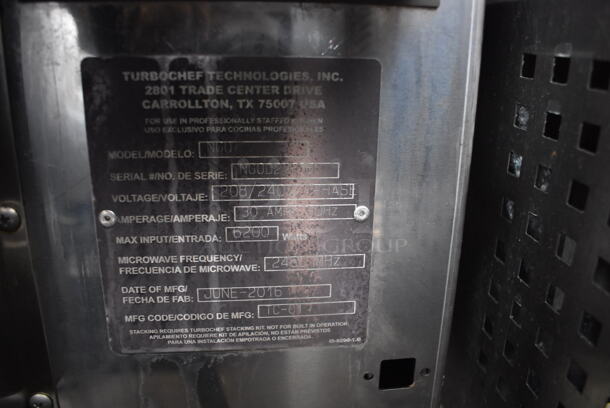 2016 Turbochef NGO Metal Commercial Countertop Electric Powered Rapid Cook Oven. 208/240 Volts, 1 Phase. 16x30x21 - Image 6 of 6