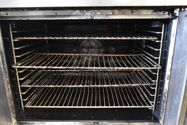 2 Blodgett SHO-100-G Stainless Steel Commercial Natural Gas Powered Full Size Convection Oven w/ View Through Doors, Metal Oven Racks and Thermostatic Controls on Commercial Casters. 2 Times Your Bid! - Image 5 of 6