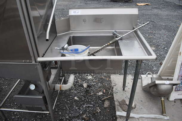 Stainless Steel Commercial Right Side Dirty Side Dishwasher Table. Goes GREAT w/ Lots 240 and 241! 36x32x46