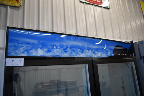 BRAND NEW SCRATCH AND DENT! 2023 Avantco 178GDC49FHCB Metal Commercial 2 Door Freezer Merchandiser w/ Poly Coated Racks on Commercial Casters. 115 Volts, 1 Phase. Tested and Working! - Image 3 of 12