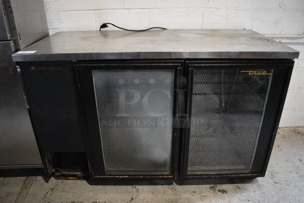 True TBB-2G Stainless Steel Commercial 2 Door Back Bar Cooler Merchandiser. 115 Volts, 1 Phase. 59x27x37. Tested and Working!
