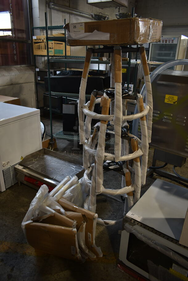 4 BRAND NEW SCRATCH AND DENT! Stools. Comes w/ 5 Plywood Seats. 4 Times Your Bid! - Image 2 of 8