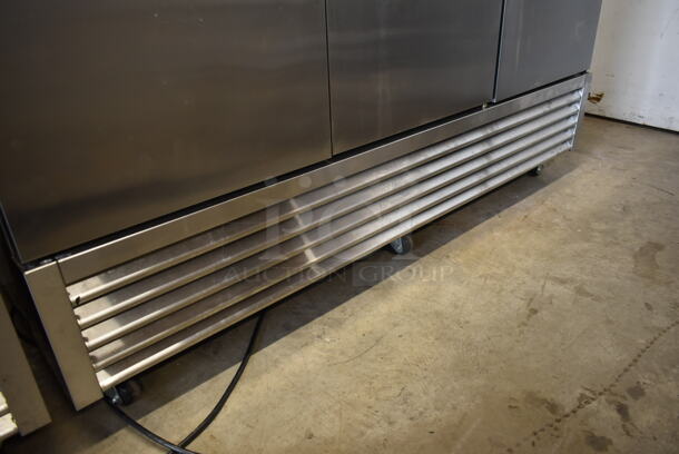 2017 True T-72F-HC Stainless Steel Commercial 3 Door Reach In Freezer w/ Poly Coated Racks on Commercial Casters. 115 Volts, 1 Phase. Tested and Working! - Image 4 of 9