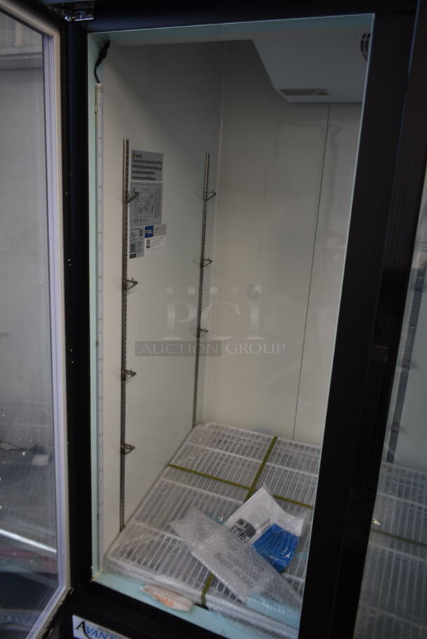 BRAND NEW SCRATCH AND DENT! 2023 Avantco 178GDC49FHCB Metal Commercial 2 Door Freezer Merchandiser w/ Poly Coated Racks on Commercial Casters. 115 Volts, 1 Phase. Tested and Working! - Image 7 of 12