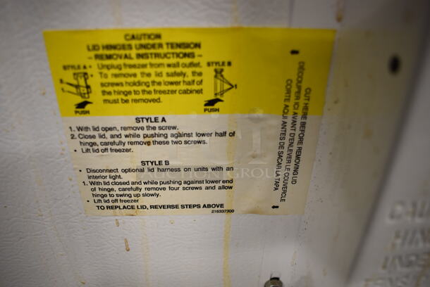 Metal Chest Freezer. 73x29x35.5. Tested and Working! - Image 6 of 6