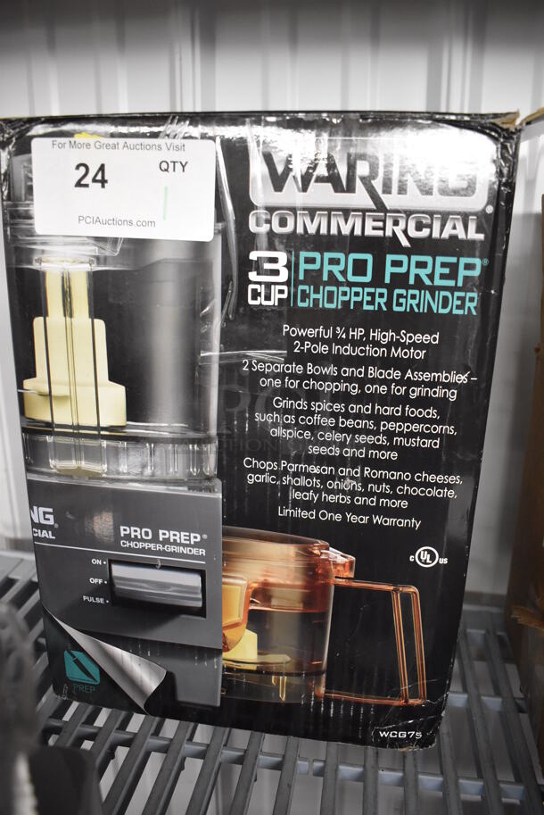 BRAND NEW IN BOX! Waring Pro Prep 0.75 Qt. Batch Bowl Food Processor with Chopper & Grinder Bowl. 5x8x10. Tested and Working! - Image 7 of 7