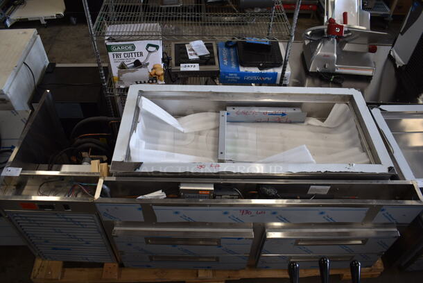 BRAND NEW SCRATCH AND DENT! 2022 Omniteam Low Voltage Lighting Refer Base and Cold Pans 4 Drawer Chef Base w/ Refrigerated Drop In. 208-230 Volt 1 Phase - Image 1 of 12