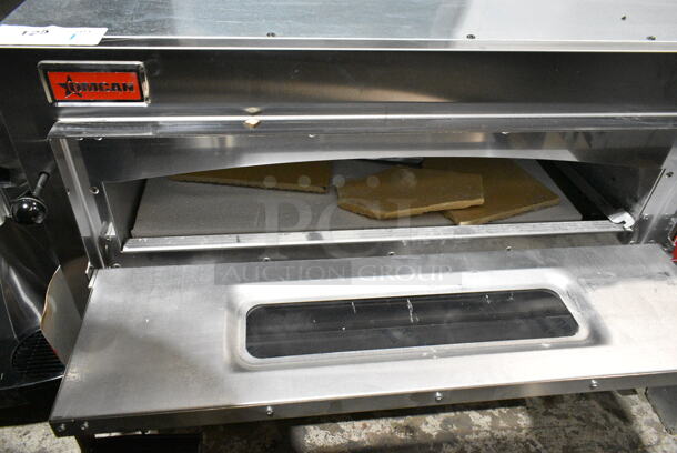 BRAND NEW SCRATCH AND DENT! Omcan MAX 8 Stainless Steel Commercial Countertop Electric Powered Double Stack Pizza Oven w/ Broken Cooking Stones. 230 Volts, 3 Phase. - Image 6 of 10