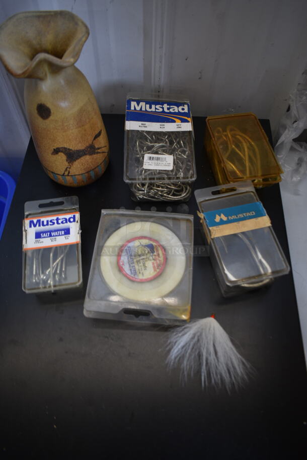 ALL ONE MONEY! Tier Lot of Various Items Including Hooks, Pliers, Reel, and Lures - Image 2 of 12