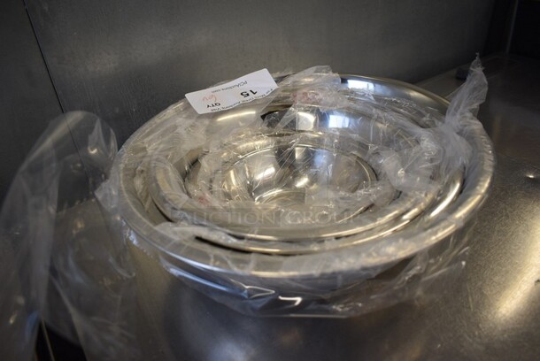 6 BRAND NEW! 6 Various Winco Metal Mixing Bowls. Includes 13x13x4. 6 Times Your Bid! - Image 3 of 3