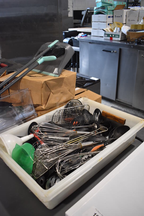 ALL ONE MONEY! Lot of Various Utensils In White Poly Bin! - Image 2 of 2