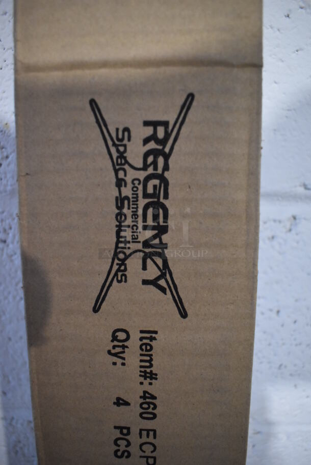 ALL ONE MONEY! Lot of 8 BRAND NEW IN BOX! Regency 460ECP74 Chrome Finish Wire Shelving Poles. 74" - Image 6 of 8