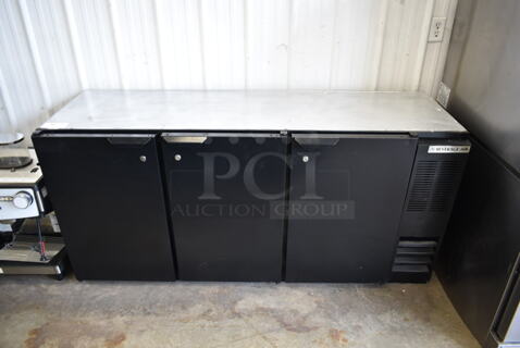 Beverage Air BB72Y-1-B Metal Commercial 3 Door Back Bar Cooler. 115 Volts, 1 Phase. Tested and Working!