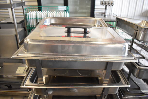ALL ONE MONEY! Lot of 9 Metal Chafing Dishes w/ Drop In and Lid. 14x24x9 - Image 3 of 7
