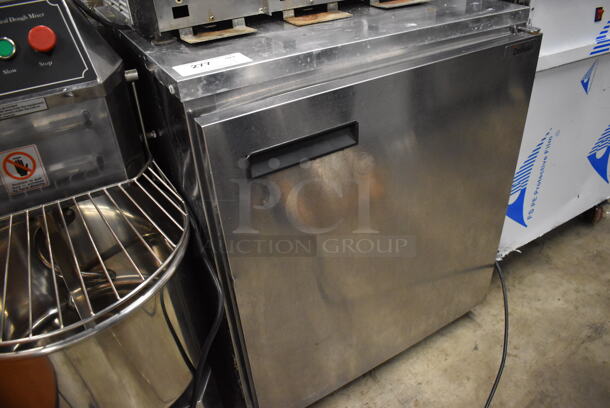 2015 Delfield 406CA-DD1 Stainless Steel Commercial Single Door Undercounter Cooler on Commercial Casters. 115 Volts, 1 Phase. 27x28x32. Tested and Working! - Image 2 of 6