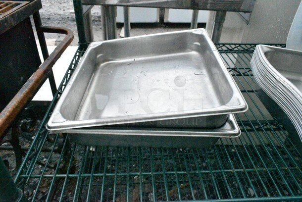 Green Finish 5 Tier Wire Shelving Unit on Commercial Casters w/ Contents Including Stainless Steel Drop In Bins, China Cap Strainer and Ice Bucket. BUYER MUST DISMANTLE. PCI CANNOT DISMANTLE FOR SHIPPING. PLEASE CONSIDER FREIGHT CHARGES.  - Image 11 of 12