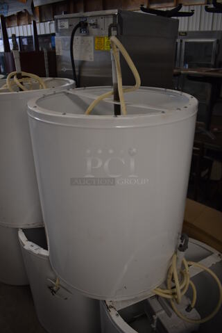 3 White Metal Light Fixtures. 120/208/240/277 Volts. Stock Picture - Cosmetic Condition May Vary. 26x26x42. 3 Times Your Bid!