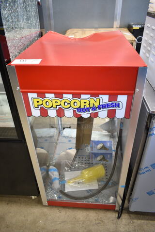 BRAND NEW SCRATCH AND DENT! Paragon TP-16 1116810 1116810 Classic Pop 16 oz. Popcorn Machine. See Pictures for Glass Damage. 120 Volts, 1 Phase. Cannot Test Due To Plug Style