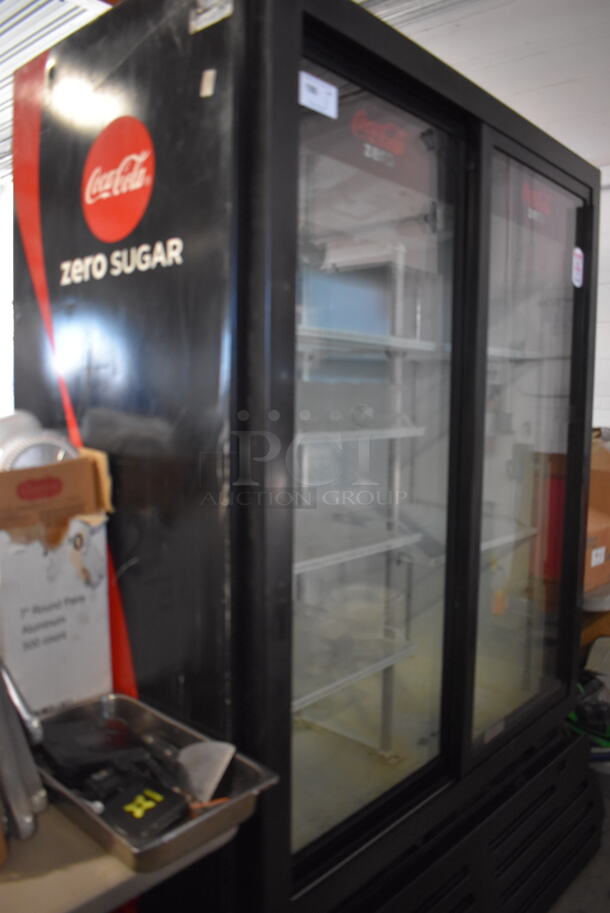 Imbera VRD43 ENERGY STAR Metal Commercial 2 Door Reach In Cooler Merchandiser w/ Poly Coated Racks. 115 Volts, 1 Phase. 55x29x79. Tested and Working! - Image 8 of 8