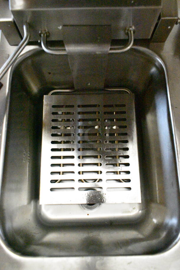 BRAND NEW SCRATCH AND DENT! 2023 Crosson CF-13 Stainless Steel Commercial Countertop Electric Powered 2 Bay Fryer w/ 2 Metal Fry Baskets. 120 Volts, 1 Phase. - Image 7 of 9
