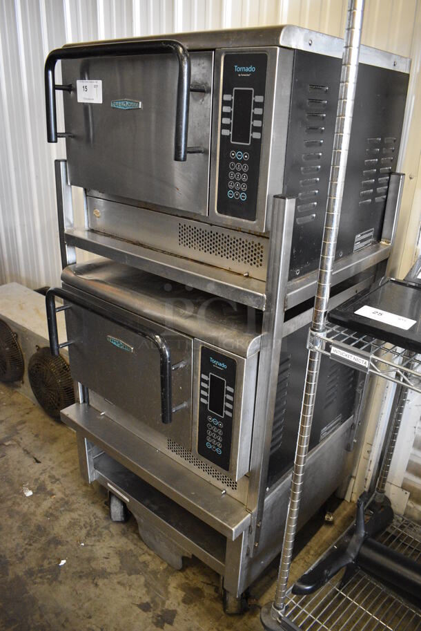 2 2011/2015 Turbochef Model NGCD6 Tornado Stainless Steel Commercial Countertop Electric Powered Rapid Cook Ovens on Stainless Steel Commercial 2 Tier Equipment Stand on Commercial Casters. 208/240 Volts, 1 Phase. 30x30x60. 2 Times Your Bid! - Image 6 of 9