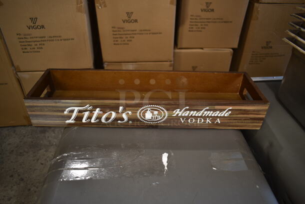 Tito's Vodka Wood Pattern Bin. - Image 4 of 4