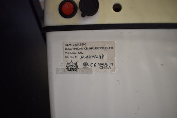 BRAND NEW SCRATCH AND DENT! Carnival King 382ICS250 Metal Countertop Ice Shaver. 120 Volts, 1 Phase. Tested and Working! - Image 6 of 6