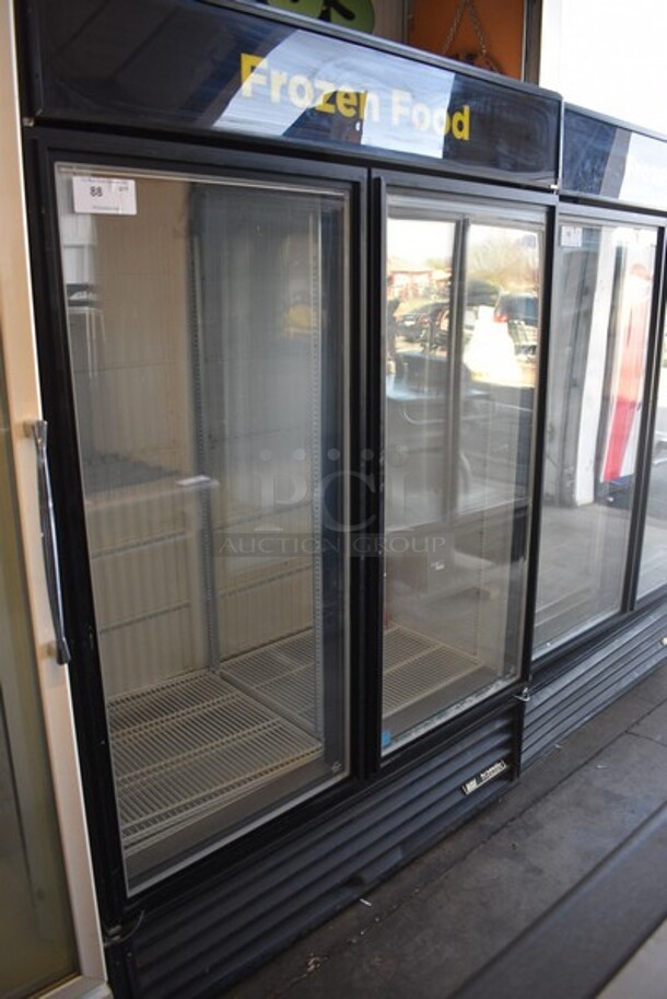 2013 True Model GDM-49F-LD Metal Commercial 2 Glass Door Reach In Freezer Merchandiser w/ Poly Coated Racks. 115/208-230 Volts, 1 Phase. 54x30x76.5. - Image 2 of 6