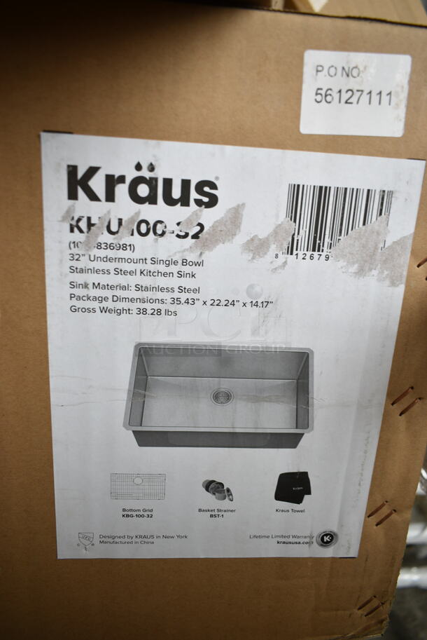 BRAND NEW SCRATCH AND DENT! Kraus KHU100-32 Standart PRO 16-Gauge Undermount Single Bowl Stainless Steel Kitchen Sink - Image 3 of 4