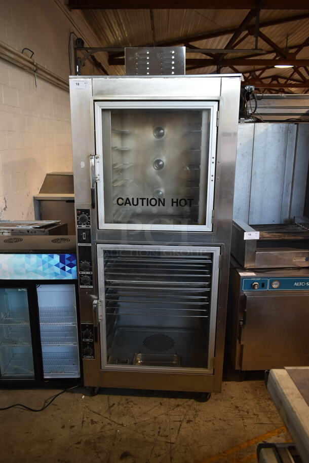 Nu Vu OP-2FM Stainless Steel Commercial Floor Style Electric Powered Oven Proofer on Commercial Casters. 120/208 Volts, 3 Phase.  - Image 1 of 9