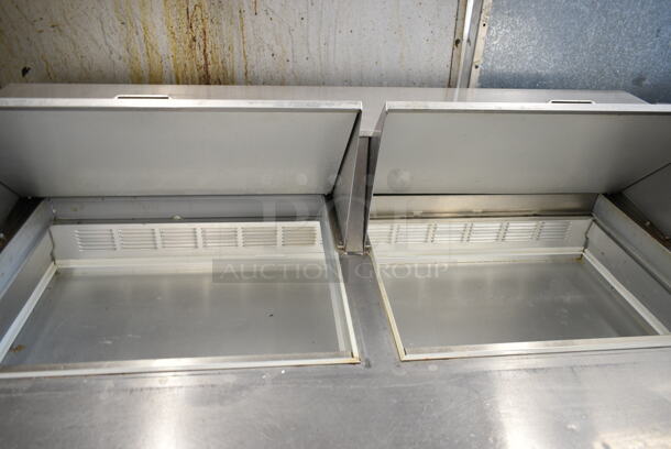 Beverage Air SPE60-24M Stainless Steel Commercial Sandwich Salad Prep Table Bain Marie Mega Top on Commercial Casters. 115 Volts, 1 Phase. Tested and Powers On But Does Not Get Cold - Image 2 of 7