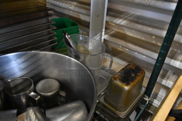 ALL ONE MONEY! Tier Lot of Various Items Including Metal Stock Pot and Stainless Steel Drop In Bins - Image 4 of 4