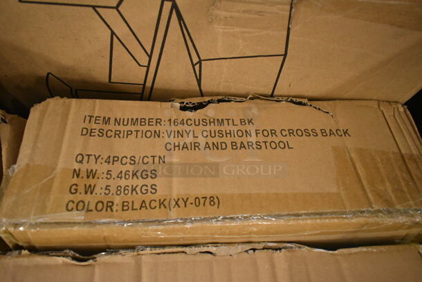 4 Boxes of 4 BRAND NEW SCRATCH AND DENT! Lancaster Table & Seating 164CUSHMTLBK 2 1/2" Black Vinyl Padded Seat for Metal Frame Seating. 4 Times Your Bid! - Image 3 of 3
