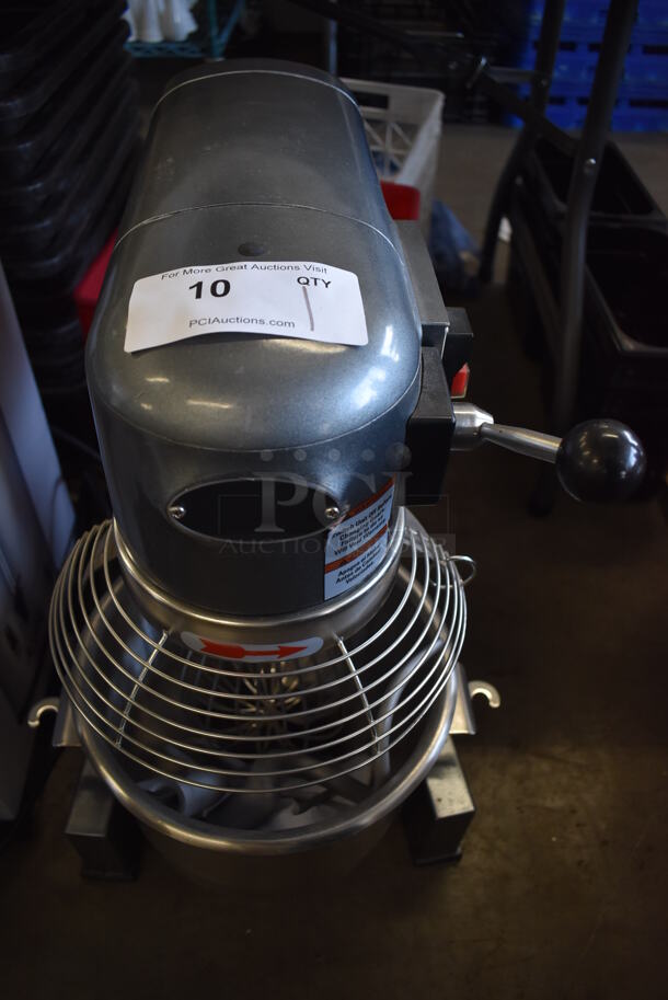 Avantco MX10 Metal Commercial 10 Quart Planetary Dough Mixer w/ Stainless Steel Mixing Bowl, Bowl Guard, Paddle, Balloon Whisk and Dough Hook Attachments. 120 Volts, 1 Phase. 17x19x25. Cannot Test - Bowl Lift Does Not Move - Image 2 of 8