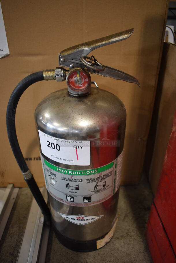 Amerex Wet Chemical Fire Extinguisher. 7x7x20. Buyer Must Pick Up - We Will Not Ship This Item. 