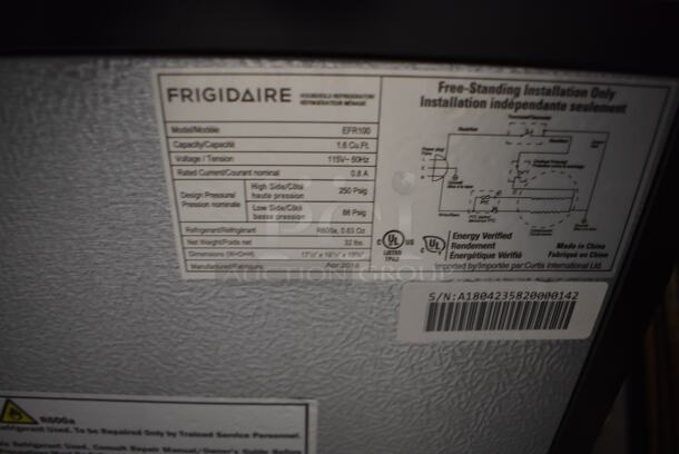 Frigidaire EFR100 Metal Mini Cooler. 115 Volts, 1 Phase. 18x18x20. Tested and Working! - Image 6 of 6
