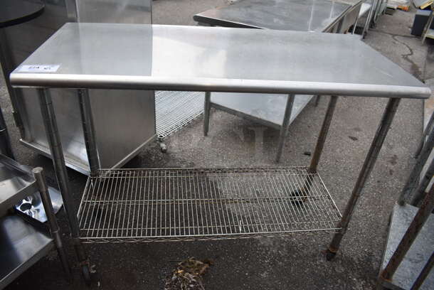 Stainless Steel Table w/ Wire Under Shelf. 50x24x39
